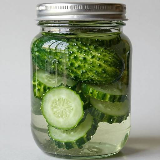 Fresh Pickles in Glass Jar