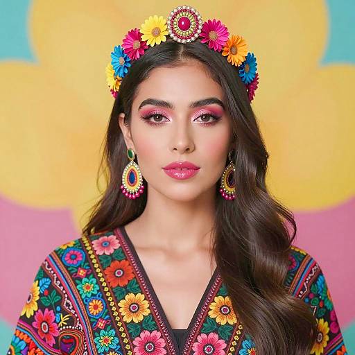 Vibrant Portrait of a Colorful Woman