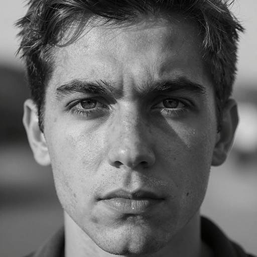 Black and White Intense Male Portrait