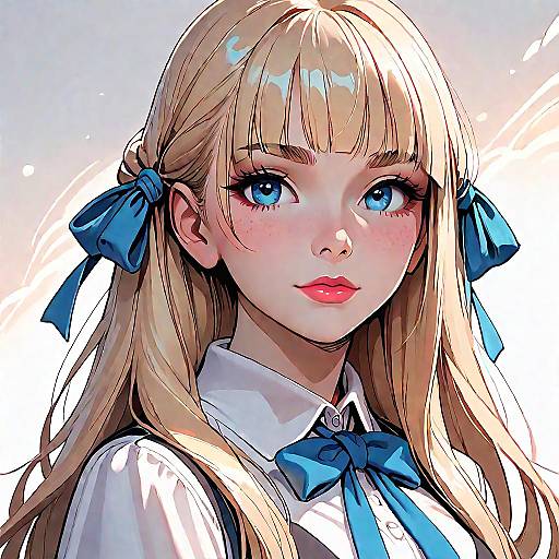 Blonde Anime Girl Portrait