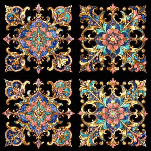 Colorful Baroque Symmetrical Patterns