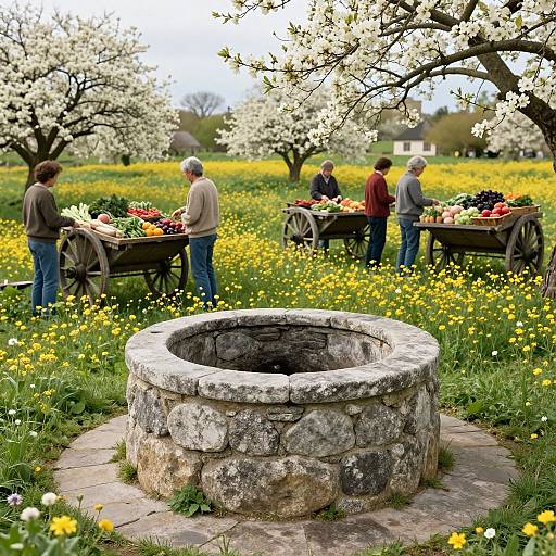 Rustic Village Market by Stone Well