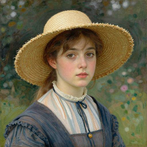 Young Woman in Straw Hat 1901 Renoir