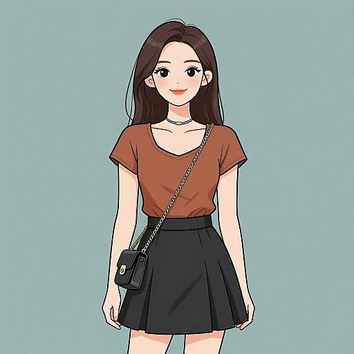 Smiling Woman in Casual Rust Outfit