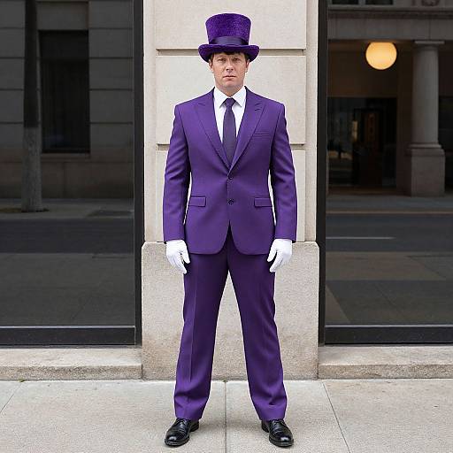 Purple Ringmaster on Sidewalk