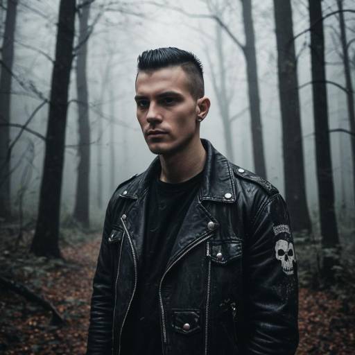 Gothic Forest Scene with Stylish Man