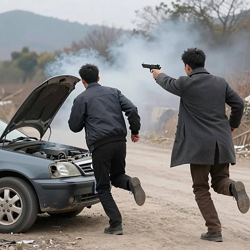 Dramatic Escape from a Crash Scene