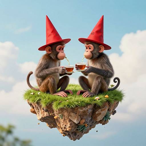 Whimsical Wizards Sharing Tea