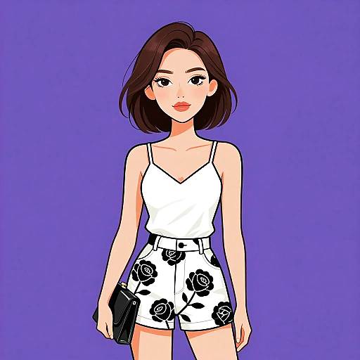 Casual Chic Woman in Floral Shorts