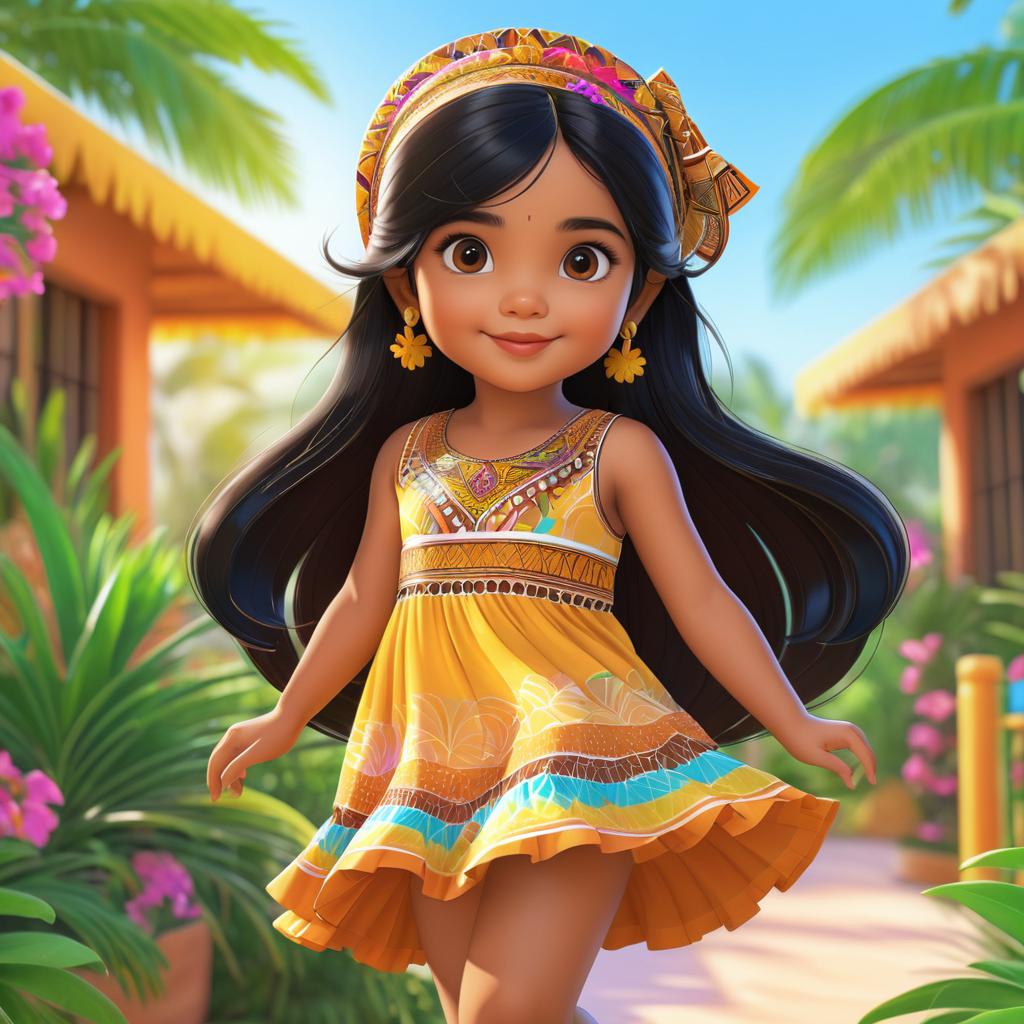 Charming Chibi Girl in Vibrant Sundress