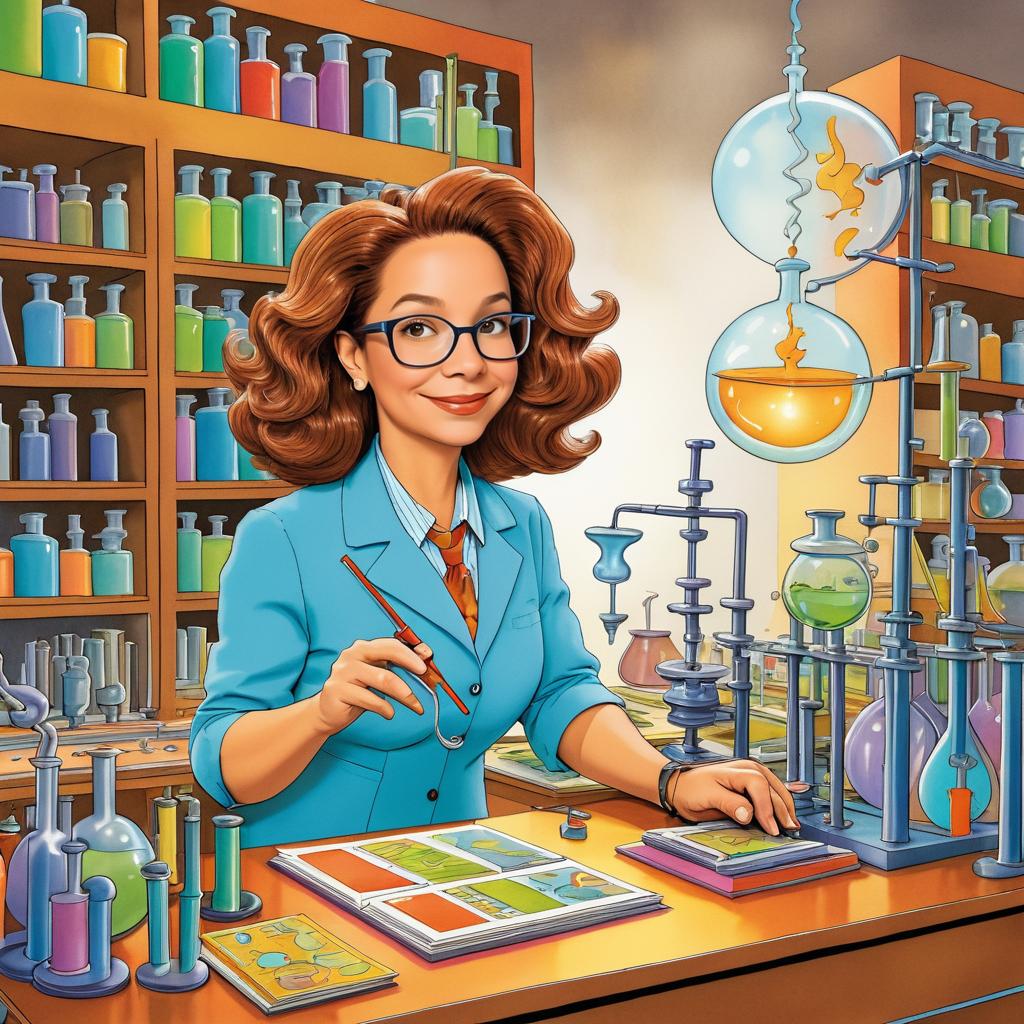 Whimsical Chemistry Professor Illustration