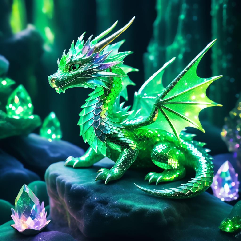 Enchanting Dragon in a Crystal Cave