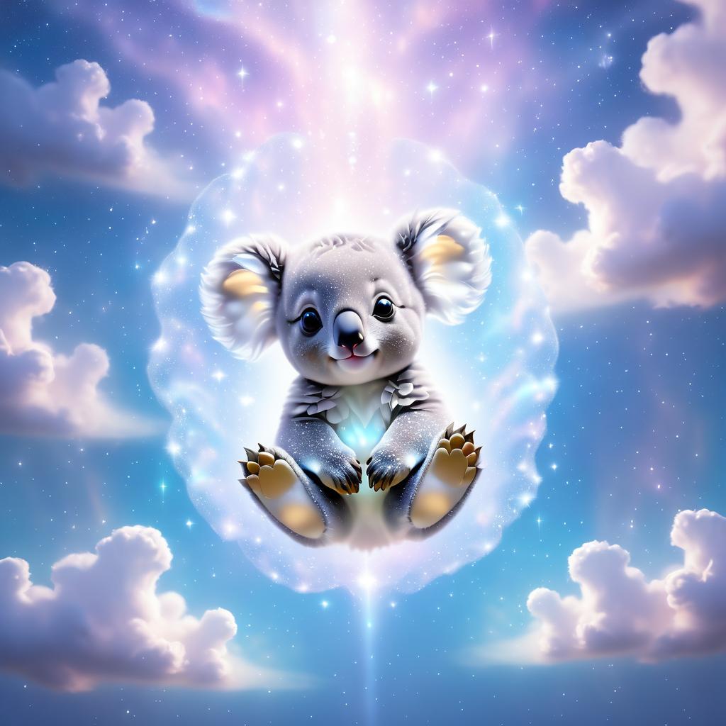 Dreamy Koala Joey in Ethereal Clouds