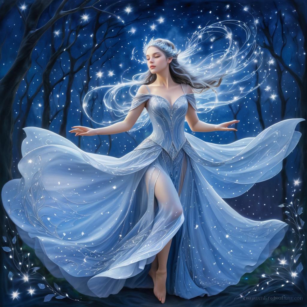 Ethereal Elven Princess Under Starry Twilight