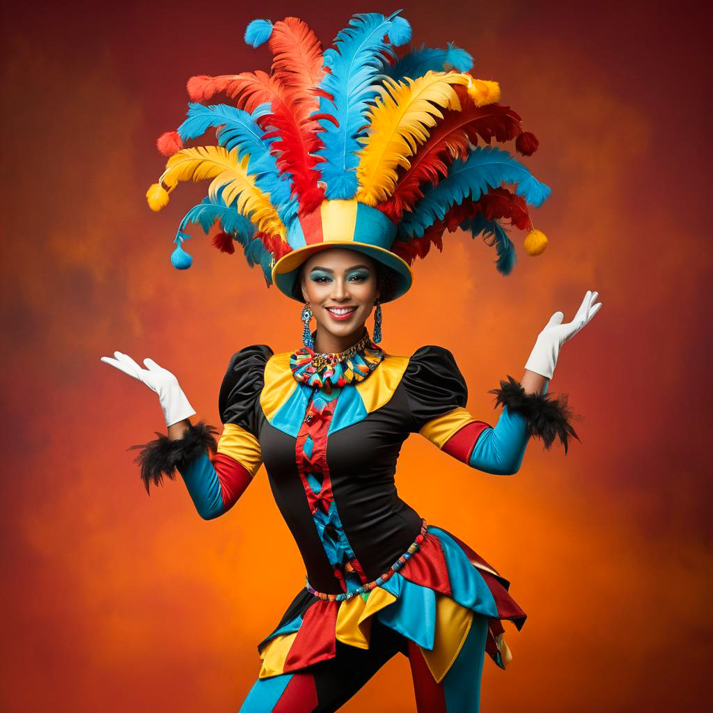 Vibrant Carnival Performer Portrait