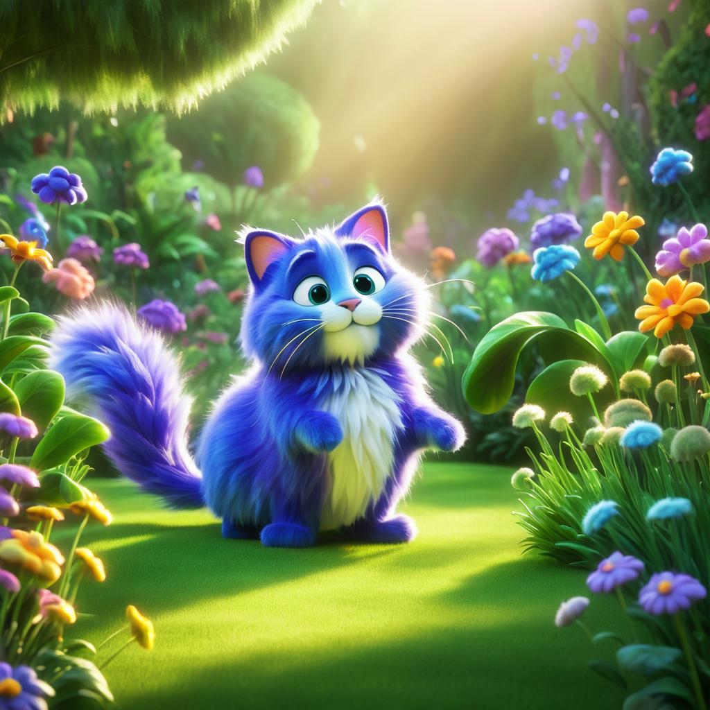 Whimsical Cat Adventure in Enchanted Garden