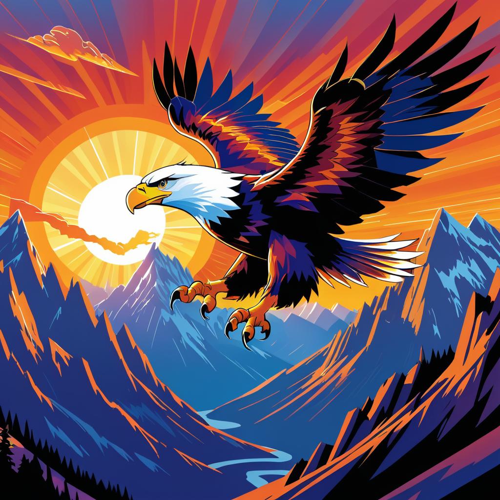 Fearless Eagle Soaring Above Mountains