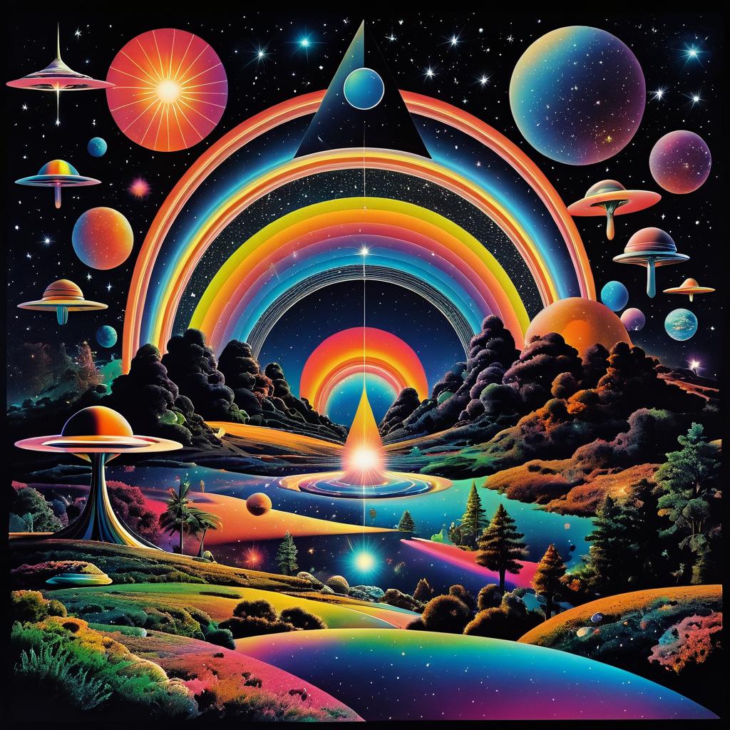 Vintage 70s Psychedelic Sci-Fi Collage