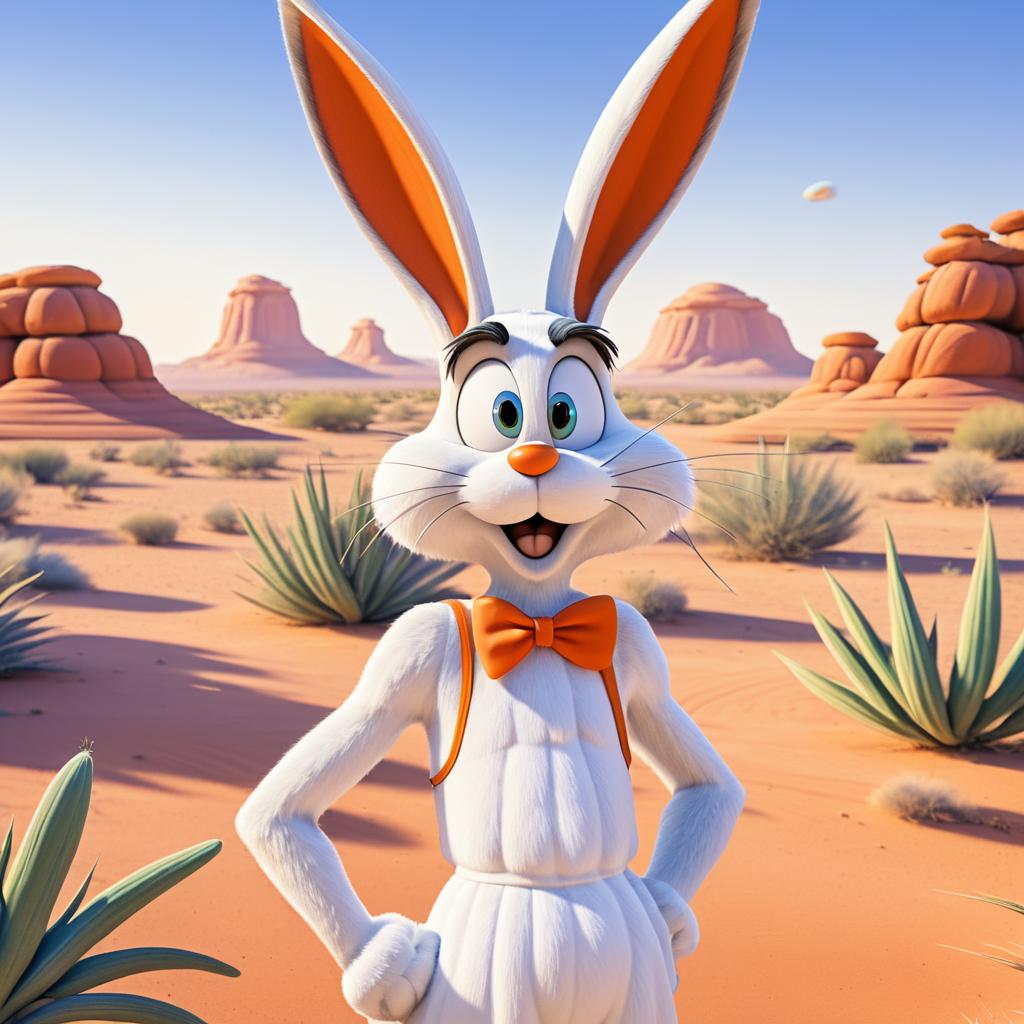 Bugs Bunny's Comical Confusion in Desert