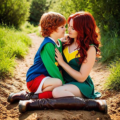 Summer Cosplay Cuddle Scene of Kids