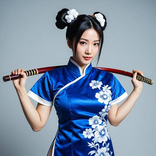 Elegant Chun-Li Cosplay in Qipao Dress