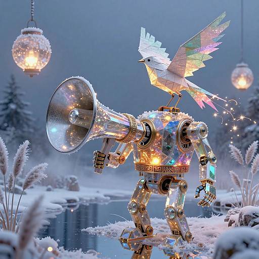 Twilight Megaphontron with Origami Firebird