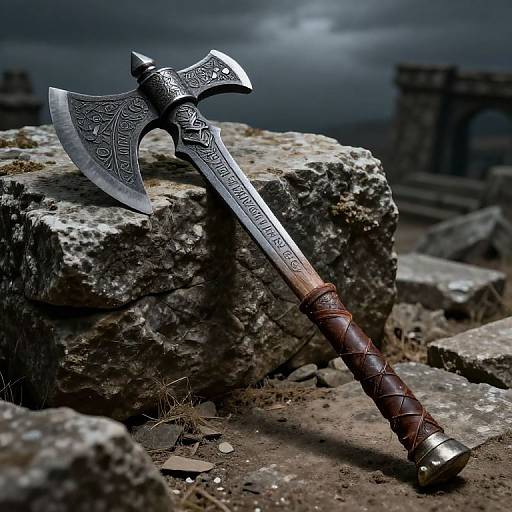 Ancient Battle Axe on Ruins