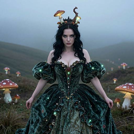 Cinematic Mushroom Witch Portrait