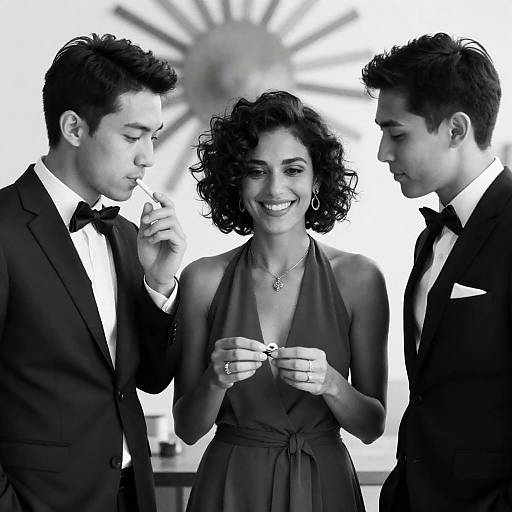 Elegant Black and White Group Portrait