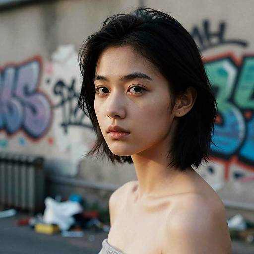 Cinematic Portra Girl in Urban Decay