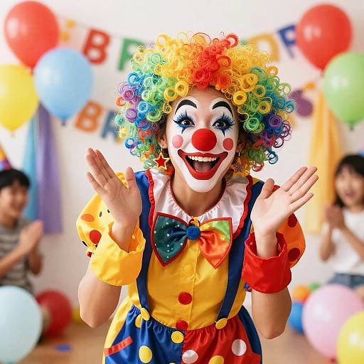 Joyful Female Clown at Celebration