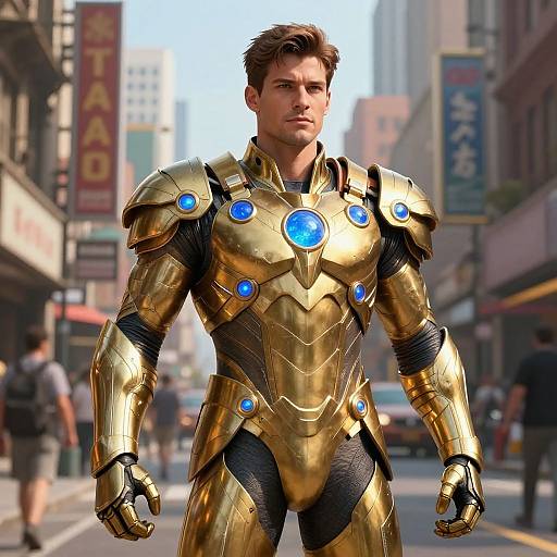 Hyper-Realistic Male Superhero in Urban Street