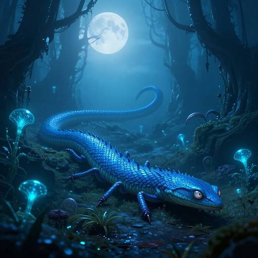 Six-Eyed Serpent in Alien Forest