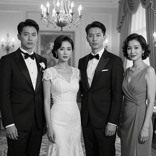 Elegant Black-and-White Formal Portrait