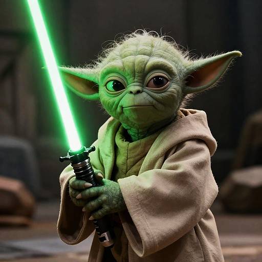 Yoda the Determined Jedi in Action