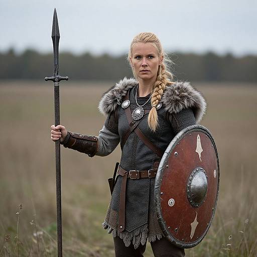 Viking Warrior Woman in Field
