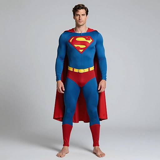 Man in Superman Onesie Pajamas
