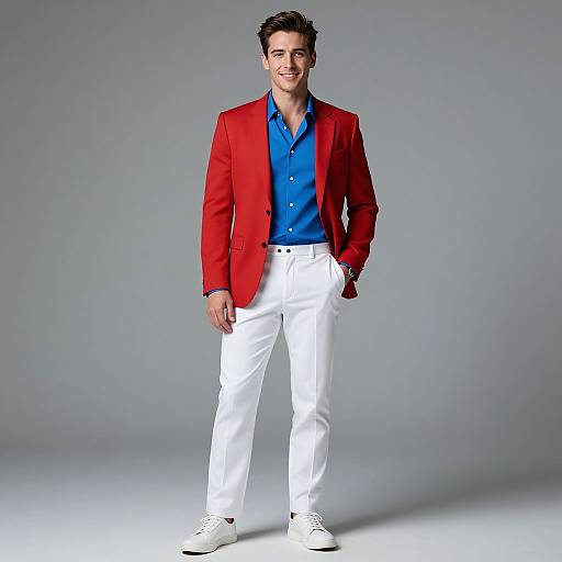 Confident Young Man in Bold Outfit