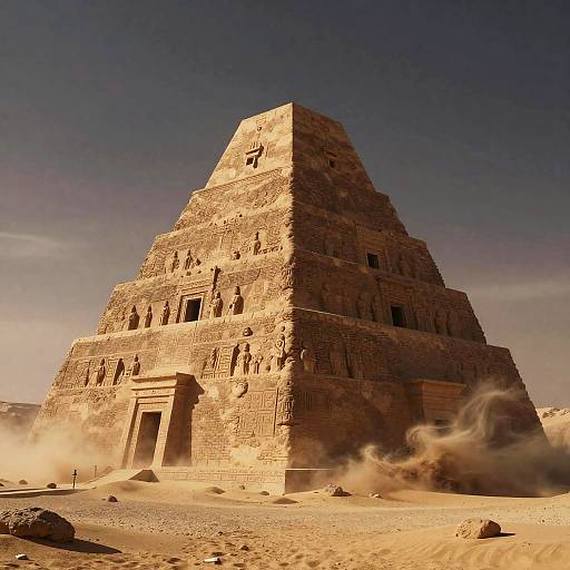 Hyper Realistic Ancient Desert Ziggurat