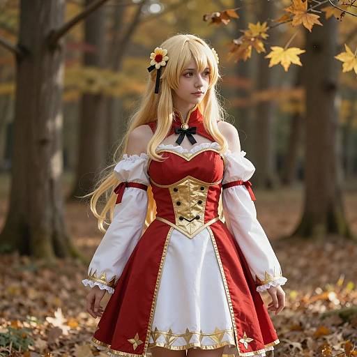 Enchanting Yami Cosplay in Autumn Forest