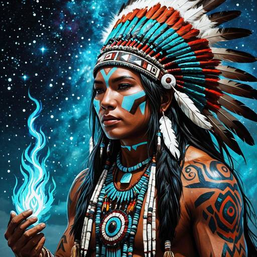 Native American Shaman with Cosmic Magic