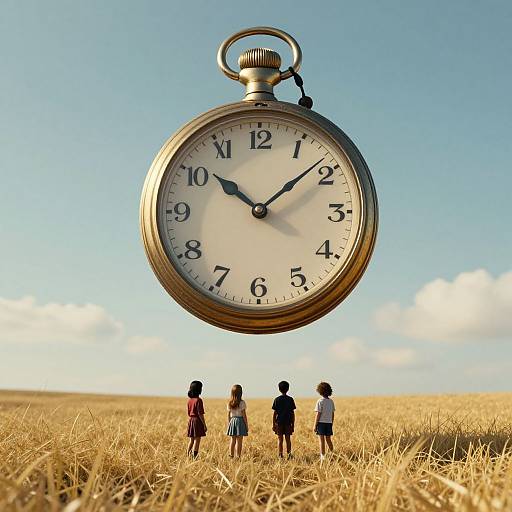 Colossal Floating Pocketwatch with Children