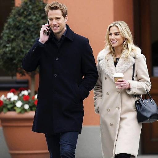 Couple Outdoors: A Joyful Stroll