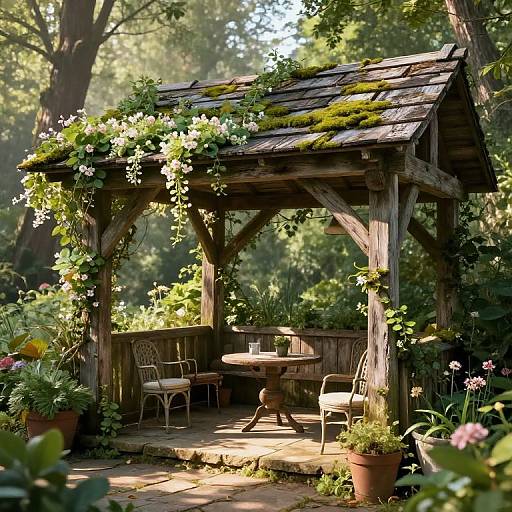 Rustic Reclaimed Wood Garden Canopy