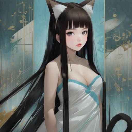 Illustration of Aina (mao lian), original in the style of Blazpu