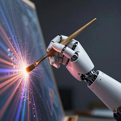 Cybernetic Arm Crafting Vivid AI Art