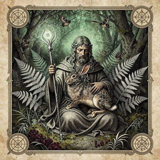 Ancient Druid Engraving Art