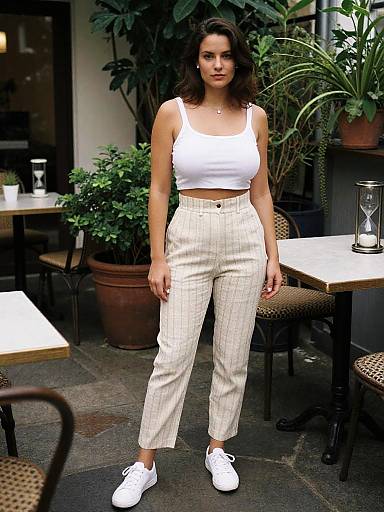 Stylish Hourglass Woman in Chic Outfit