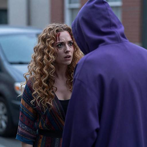 Surprised Woman in Urban Scene