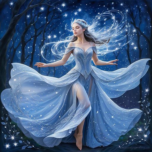 Ethereal Elven Princess Under Starry Twilight Ethereal Elven Princess Under Starry Twilight